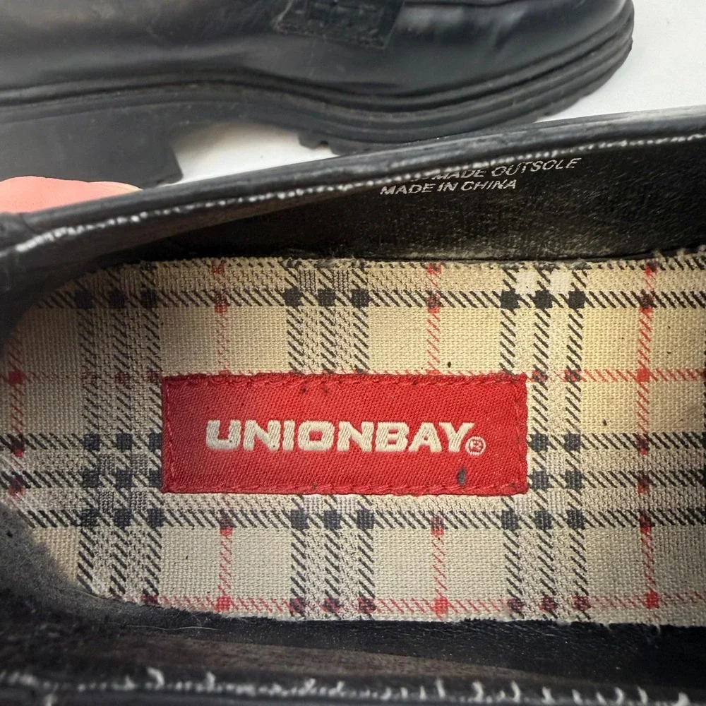 Unionbay Penney-U Black Chunky Lug Sole Penny Loafers Y2K 90s Style Womens 6M